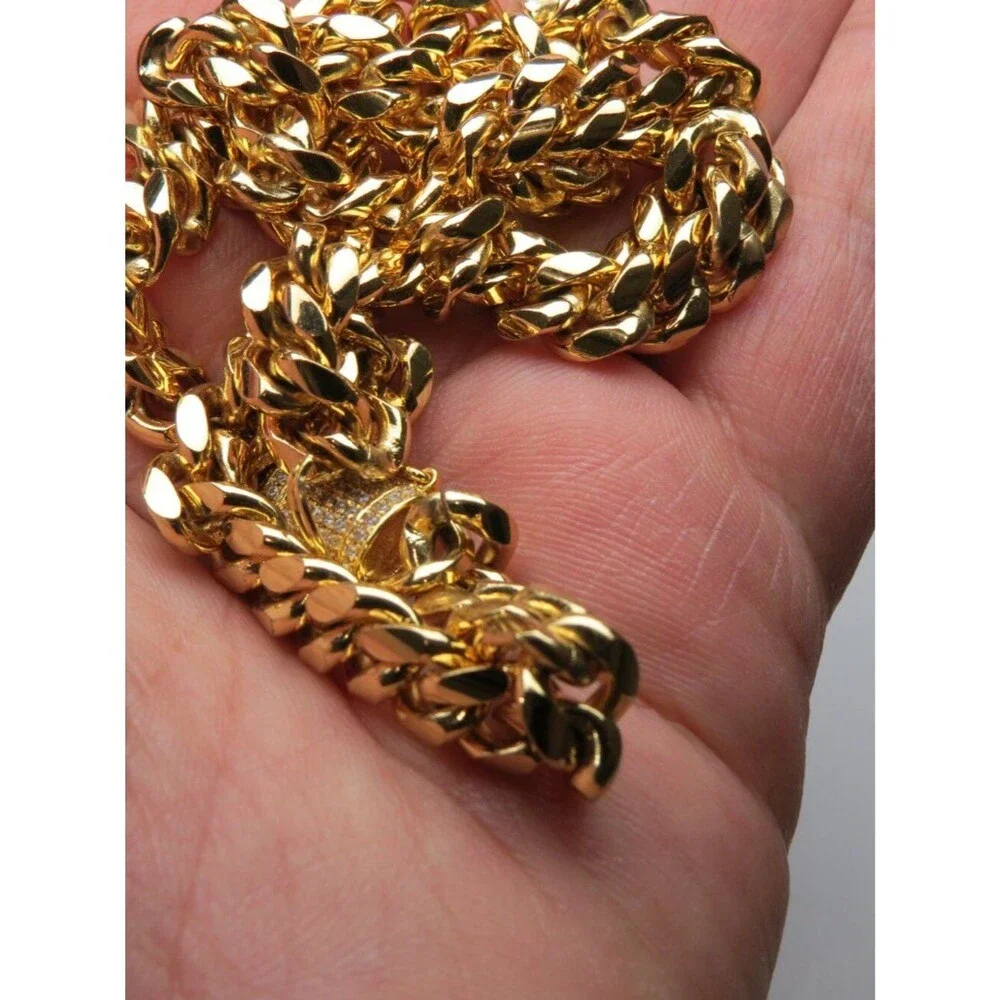 18k Gold Men's Cuban Diamond Chain
